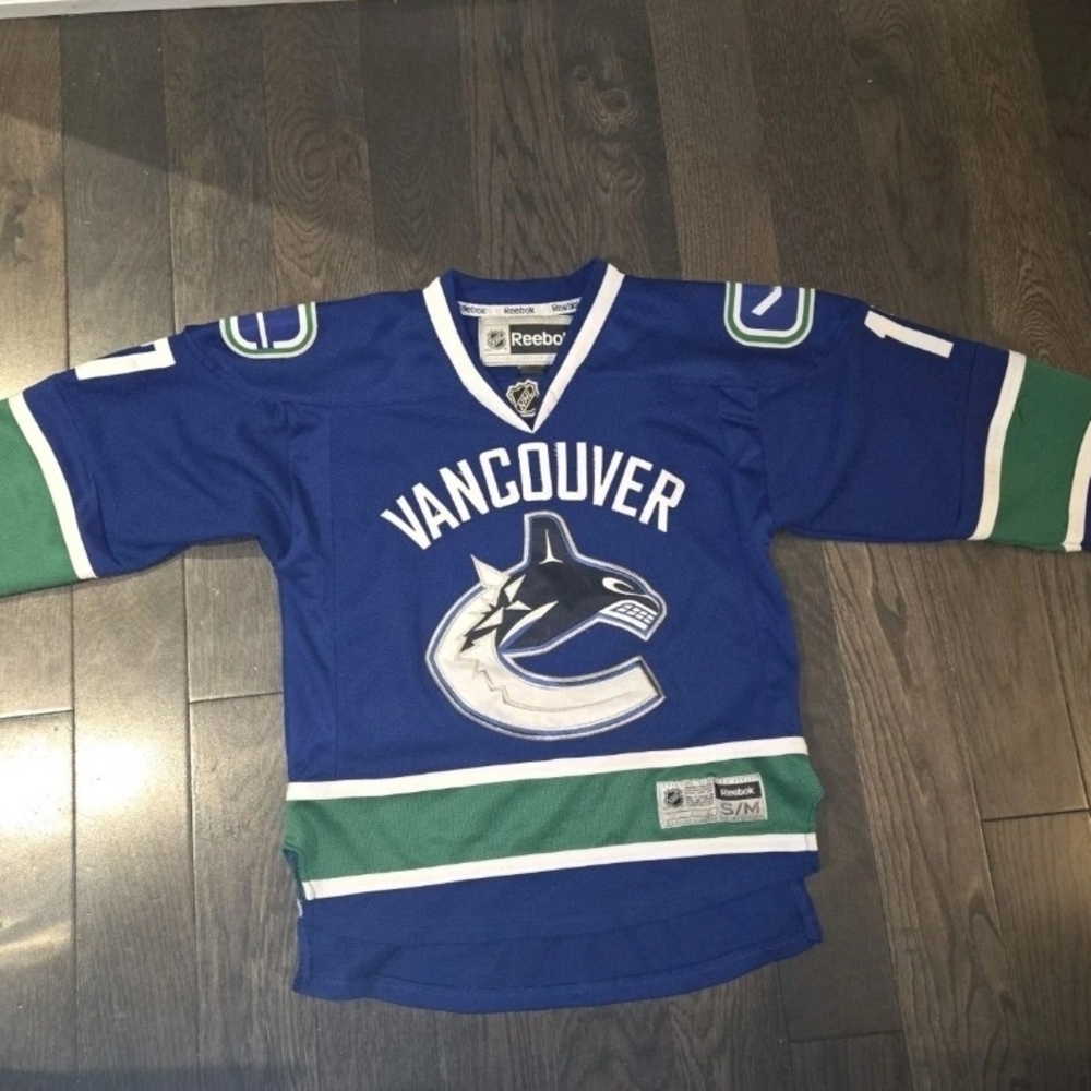 Vancouver Canucks NHL Reebok Jersey Sz Youth S/M #17 Kesler Blue Green Hockey